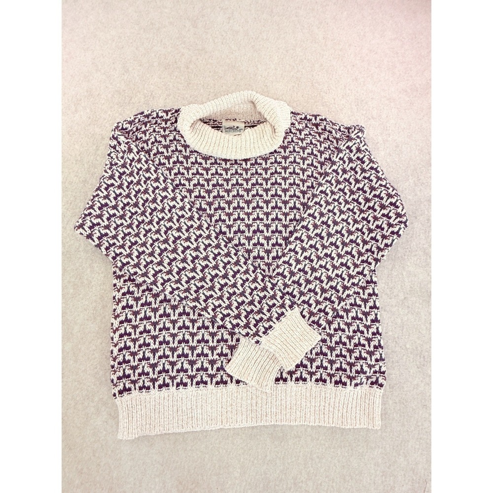 Vintage Northern Reflections Cotton Chunky Heritage Knit Sweater Large Nordic